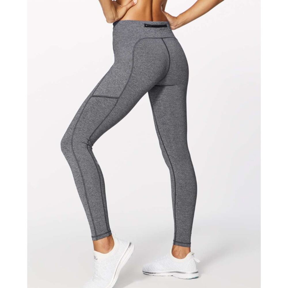 Lululemon Speed Up Tight Legging Size 6 Heathered Black Yoga Activewear